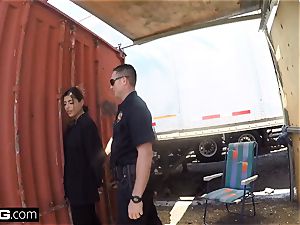 pummel the Cops Latina female caught inhaling a cops man meat